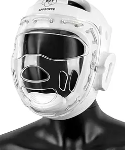 Casque de protection pour enfants homologué WKF Approved, blanc Tokaido