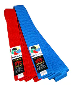 Ceinture compétition Karate SHUREIDO Kumite Rouge ou bleu Coton - WKF
