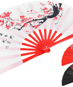 Éventail Tai Chi Tai Ji Shan Bambou – Motifs Fleurs de Cerisier