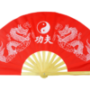 Éventail Tai Chi (Tai Ji Shan) Double Dragon rouge