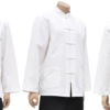 Haut Traditionnelle «Tangzhuang» Manches Longues blanc