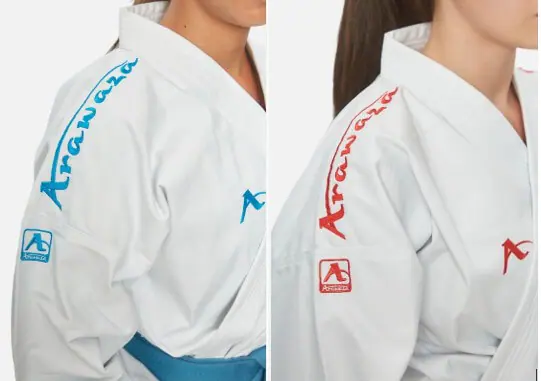 Kimono Karate Kata Deluxe Evo Combo Set – Premier League ROUGE et BLEU – WKF - Arawaza