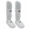 Protège tibia et pieds de Karate Adidas - blanc - WKF 2 Protège tibia et pieds de Karate Adidas - blanc - WKF