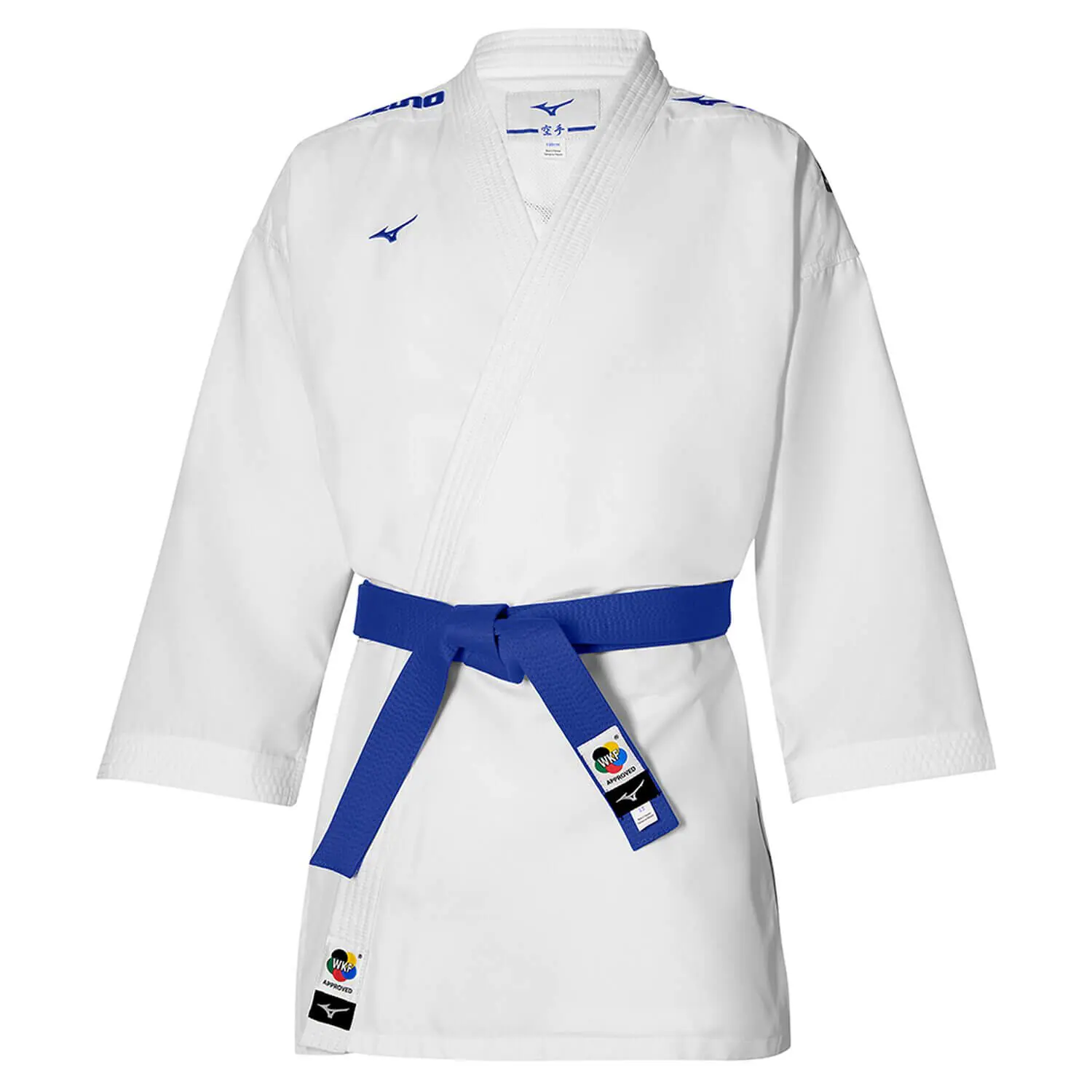 Veste Karate kumite Tôshi brodée Mizuno 4 Veste Karate kumite brodée Tôshi-WKF Mizuno-bleu