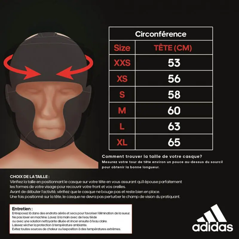 Casque de Boxe "Moulé" Adidas bleu ou rouge