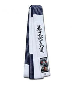 Ceinture Bleu et blanc Yoseikan Budo NORIS Master coton 100% avec broderie
