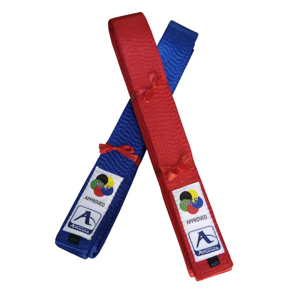 Ceinture de Karate ARAWAZA Compétition Deluxe Satin - KATA - Rouge ou Bleue