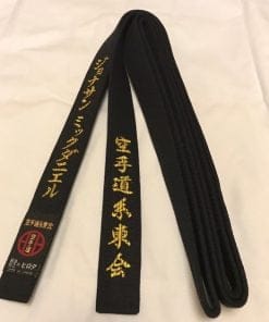 Ceinture noire karate HIROTA 100% coton