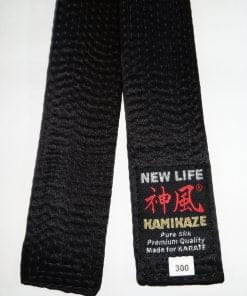 Ceinture Noire de Karate KAMIKAZE Extra large en Soie Naturelle