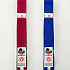 ceintures-de-competition-satin-seishin-international-wkf-rouge-et-bleu-dessus