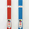 ceintures-de-competition-seishin-international-wkf-rouge-et-bleu-coton-dessus