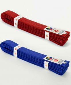 ceintures-de-competition-seishin-international-wkf-rouge-et-bleu-satin
