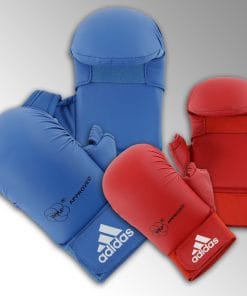 Gants de Karate Adidas avec pouce - bleu ou rouge - WKF