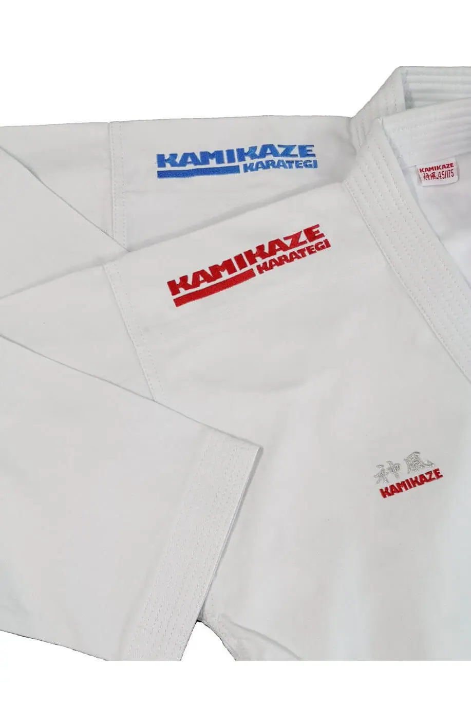 karategi Kamikaze Premier Kata épaules brodées en rouge et bleu