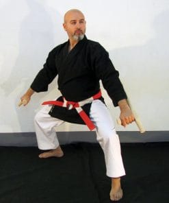 Kimono Kamikaze KOBUDO Noir Veste seule-kokutsu-dachi-tonfa