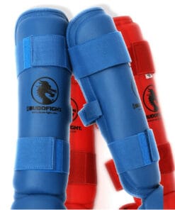 protege-tibia-detachable-pu-budo-fight-bleu-ou-rouge