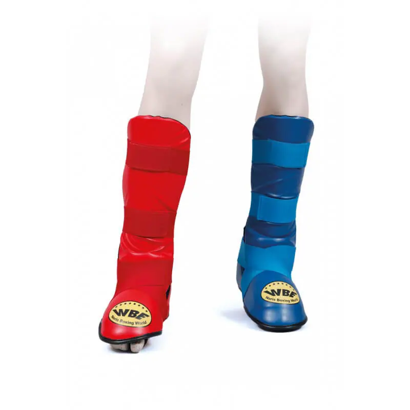 Protège tibias et pieds Karate Contact Noris - bleu ou rouge